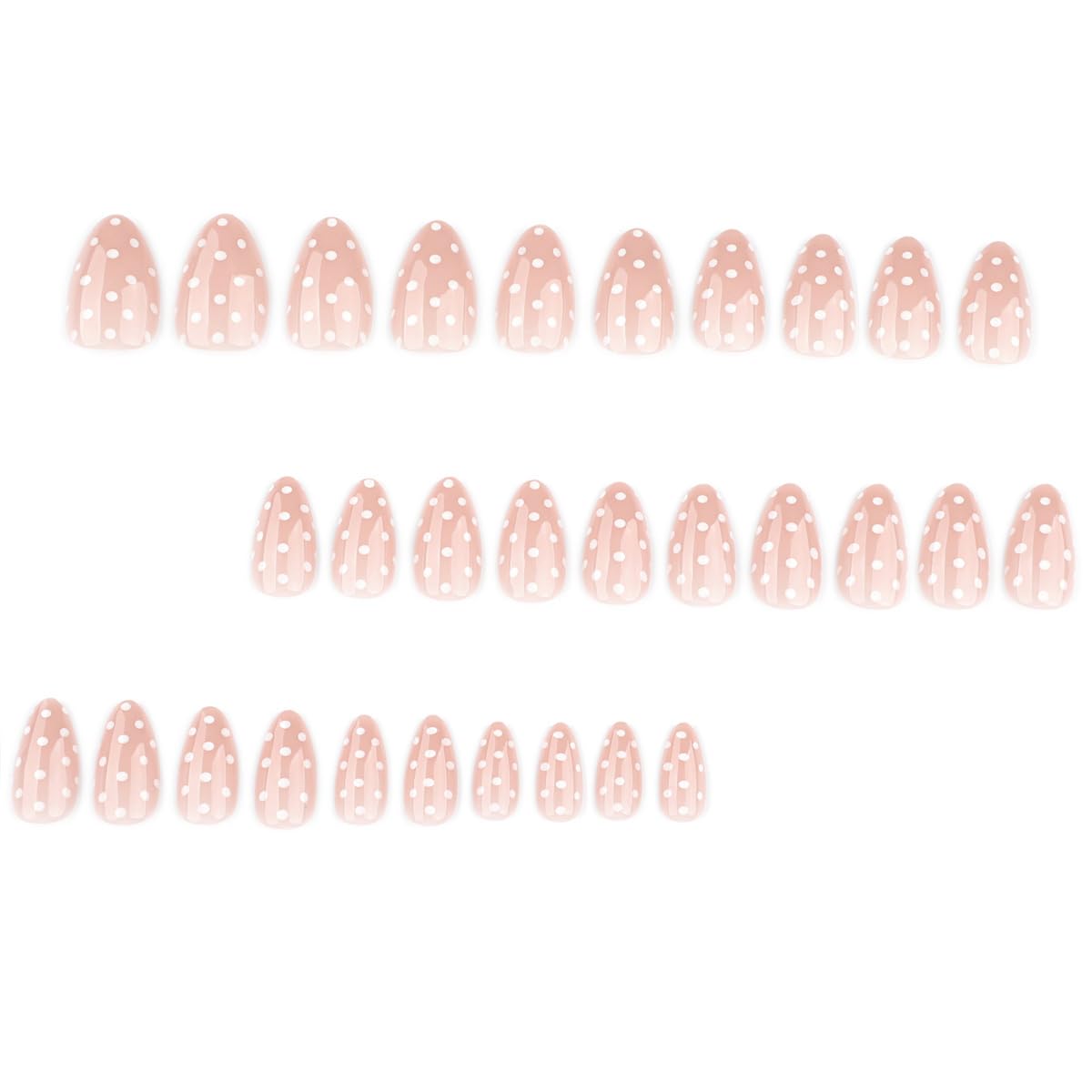 Press on Nails - Short Almond, Cute Polka Dot