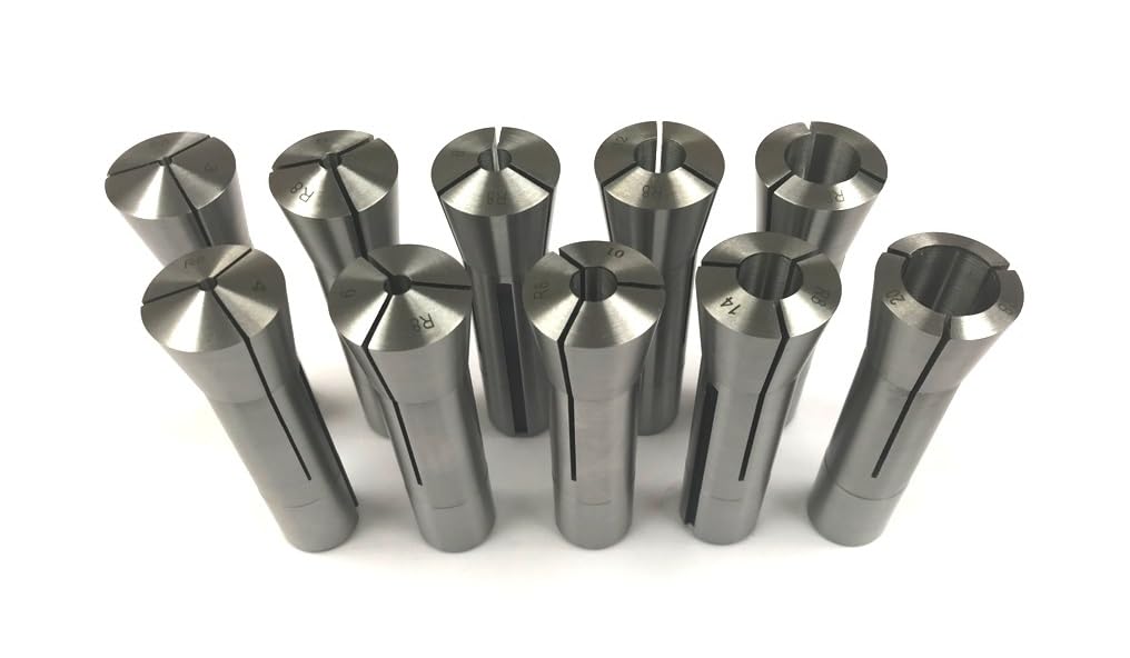 HHIP 3903-0006 10 Pieces R8 Round Collet Set, 3-20mm