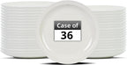 Stoneware Narrow Rim Commercial Grade Dinnerware, America White, Plate 7.25", Case of 36
