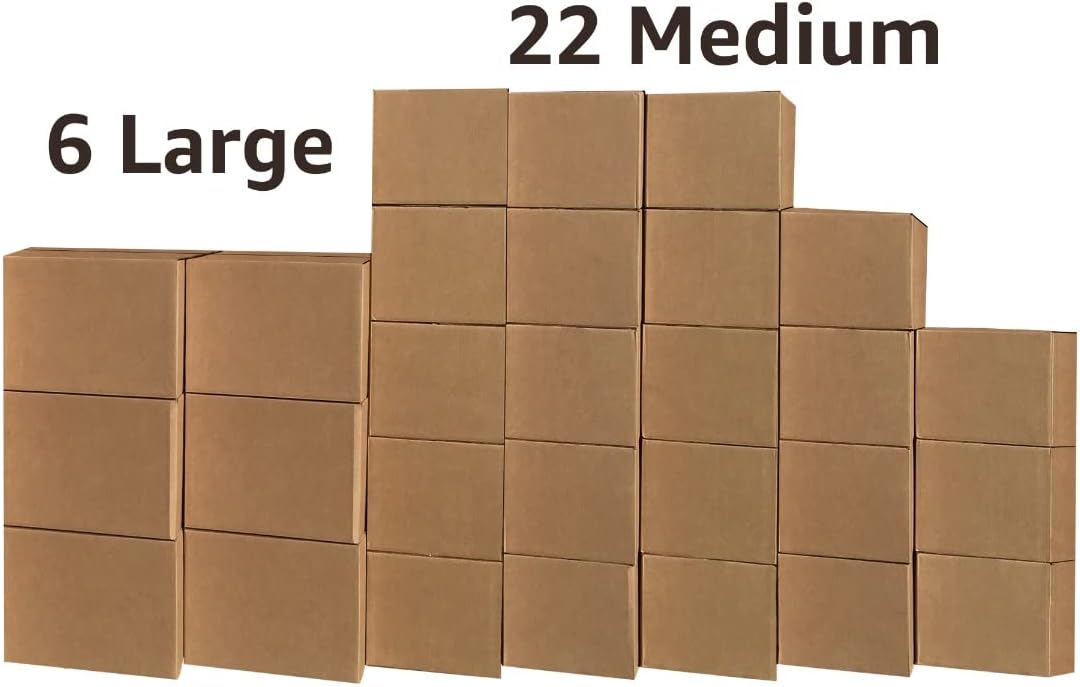 UBOXES Moving Boxes - 2 Room Bigger Smart Moving Kit - 28 Boxes,Tape, More