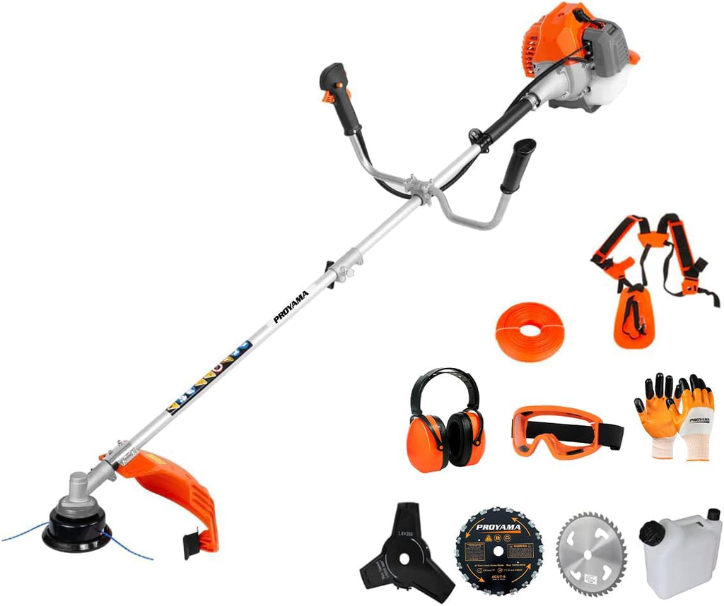 42.7cc 3 in 1 Gas Powered Weed Eater Wacker Brush Cutter Trimmer | 2-Cycle Easy Start String Trimmer Machine, 18in