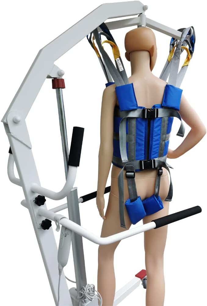 Patient Lift Aid Sling Assist Elederly Senior Transfer Belt Sit Stand Walk Straps Harness Fold Up Full Body Support