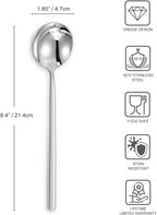 Premium 4-Piece 18/10 Stainless Steel Korean Soup Spoons (Plain)