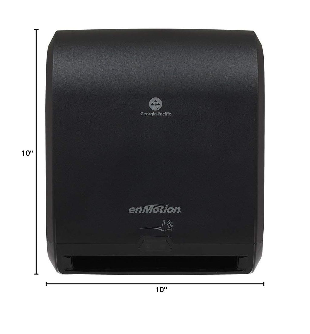 enMotion 10 Inch Automated Touchless Roll Paper Towel Dispenser - Black - Jam Free - Whisper Quiet