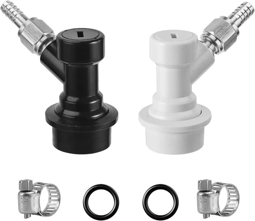 1 Pair Ball Lock Quick Disconnect Set – Corny Keg Connectors for Homebrew | No Leakage, O.D 1/4" Beer Barb O.D 5/16"
