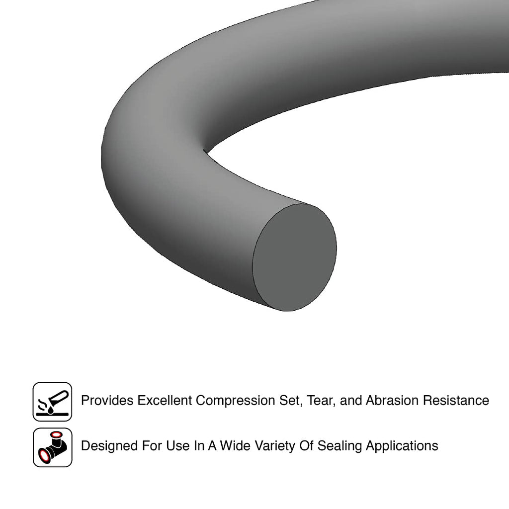 246 Neoprene O-Ring, 70A Durometer, Black (Pack of 1)
