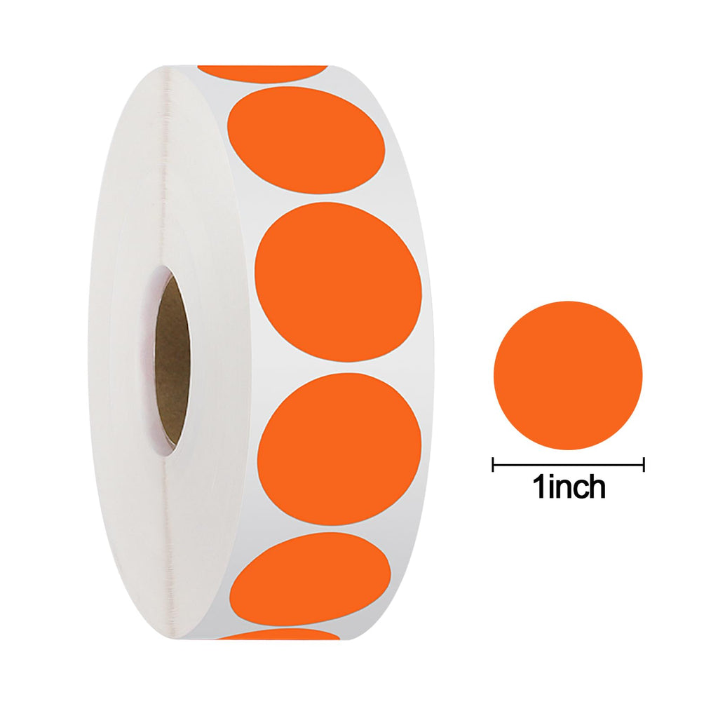 Pack of 2000 Round Color Coding Circle Dots Stickers Labels (1", Orange)