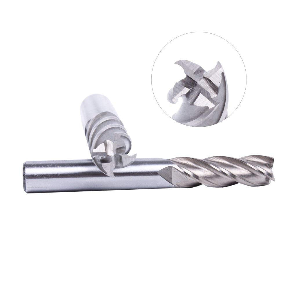 8PCS HSS 4-Flute End Mill Set CNC Milling Bits 1/16''-1/2''