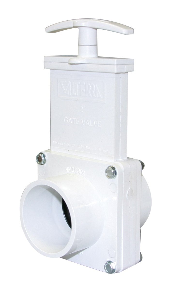 Valterra 6203 PVC Gate Valve, White, 2" Spig