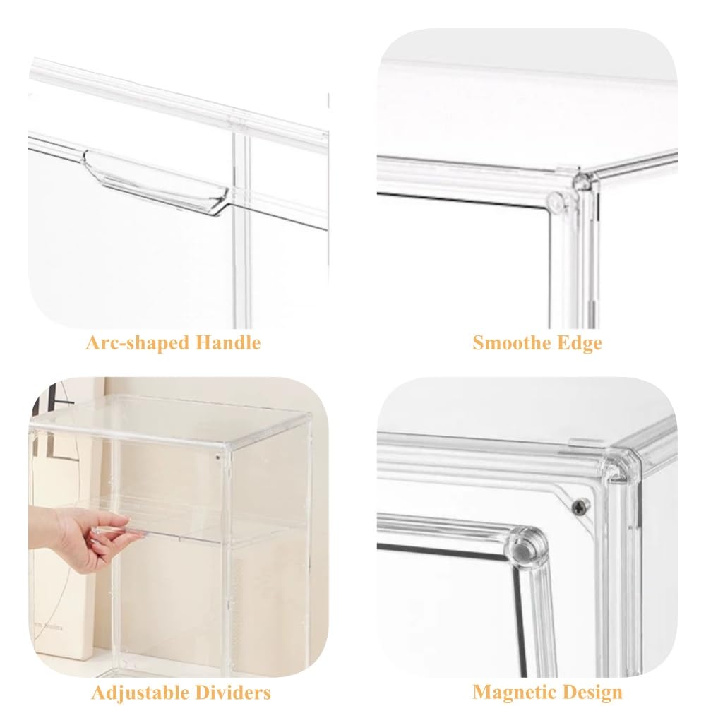 Pastry Display Case Large Clear Bread Box for Kitchen Countertop 4 Layers Adjustable Bread Storage with Magnetic Door