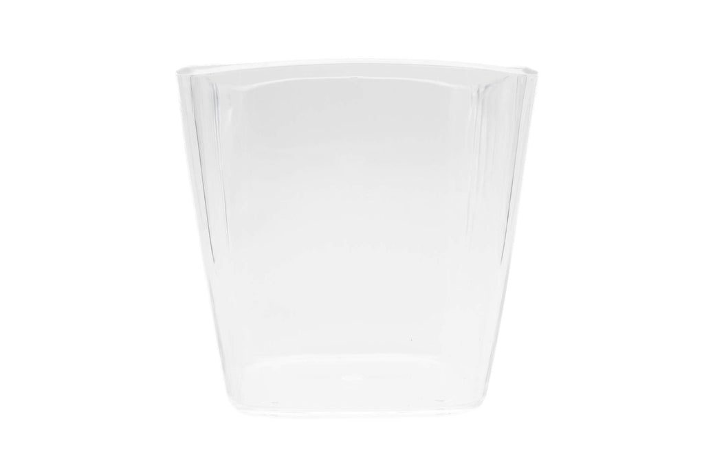 Clear Square Mini Wastebasket Trash Can | Garbage Container Bin for Bathrooms, Kitchens, Home Offices |