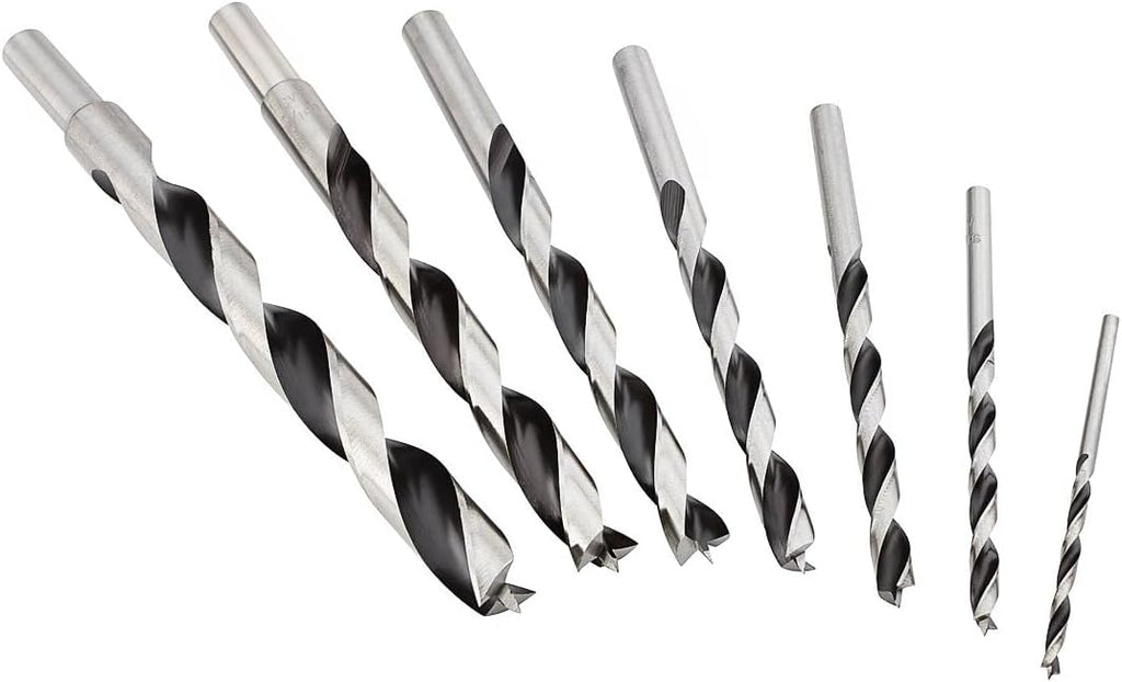 Premium Brad Point Drill Bit Set High-Accuracy Woodworking 1/8"- 1/2" 7 Pcs | Premium Brad Point Drill Bit