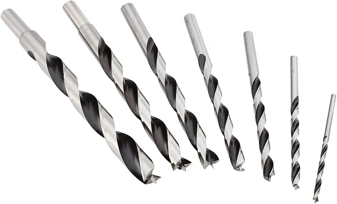 Premium Brad Point Drill Bit Set High-Accuracy Woodworking 1/8"- 1/2" 7 Pcs | Premium Brad Point Drill Bit