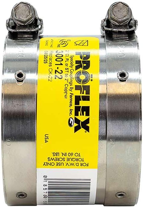 Proflex 2 In. x 2 In. PVC Shielded Coupling - Cast-Iron, Plastic, Steel to Copper - 1 Each