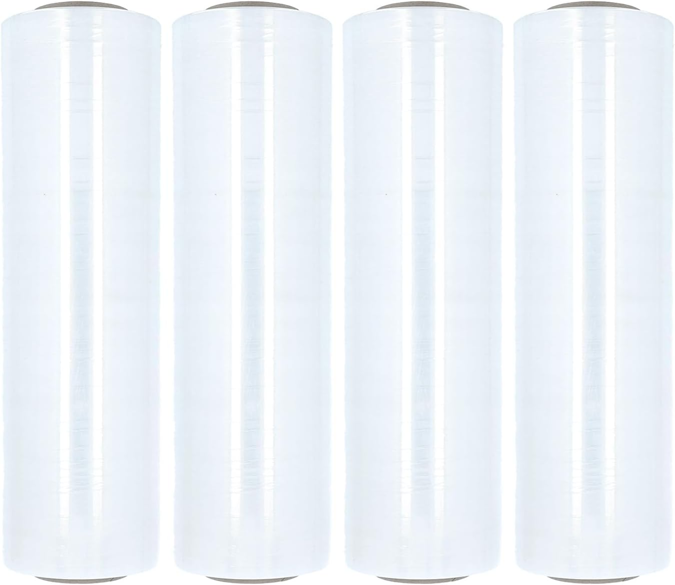 PSBM Cast Hand Plastic Stretch Wrap/Shrink Film 18" x 2000 Ft 60 GA 4 Rolls | Heavy Duty up to 800% Ultimate Stretch