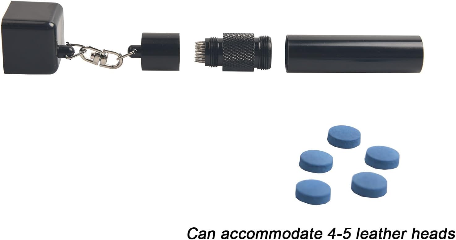 Pool Chalk Holder with Pool Cue Tip Shaper & Cue Tip Storage | Snooker & Billiards Pool Accessories, Portable Pool