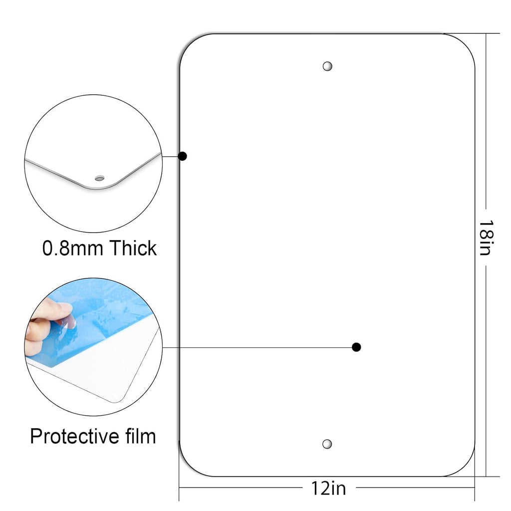 (5 Pack) White Metal Sign Blanks, 18” x 12” Rust Free Heavy Duty Aluminum Signs, Blank Sublimation Sign for Heat
