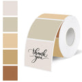 1.5 Inch Square Thermal Label Printer Stickers, Beige Gradient Self-Adhesive Direct Thermal Labels Stickers