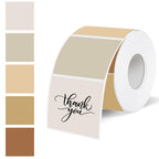 1.5 Inch Square Thermal Label Printer Stickers, Beige Gradient Self-Adhesive Direct Thermal Labels Stickers