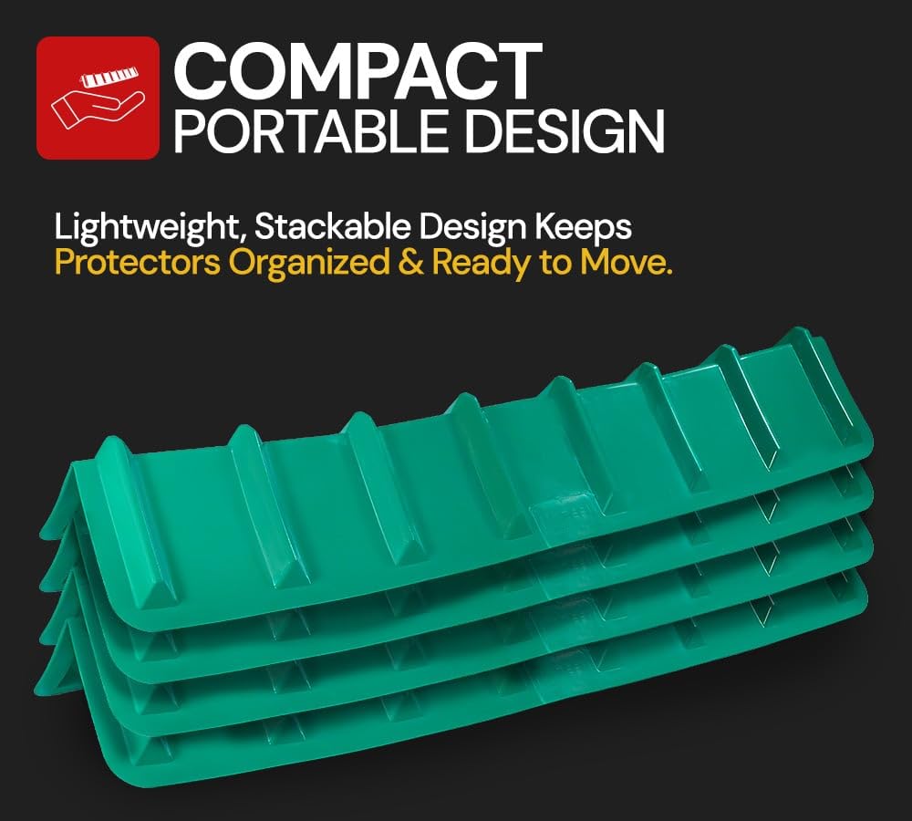 8"x8"x48" Green Flatbed Corner Protector - V Shaped Edge Guard for Tie-Down Winch & Ratchet Straps - Plastic Corner