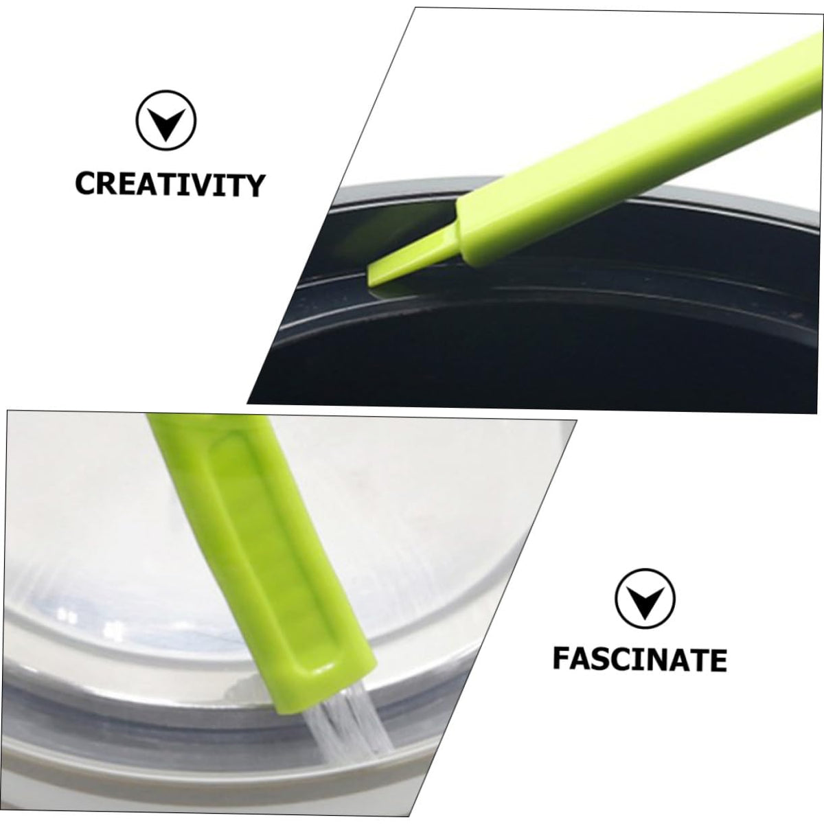 6pcs Compact Plastic Cleaning Brushes for Blenders, Green