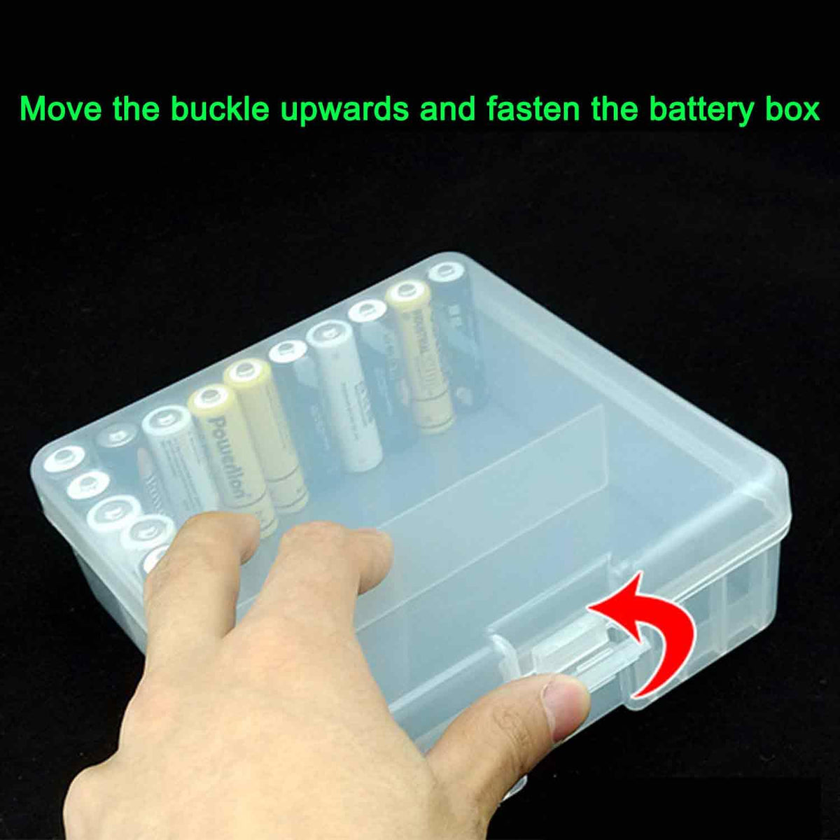 100 x AA Battery Storage Case Holder Organizer Box Transparent