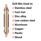 7PCS Cobalt Center Drill Bits Set, M35 High Speed Steel 60-Degree Angle Center Drill Bits Kit Countersink Tools for Lathe Metalworking Size 1.0 1.5 2.0 2.5 3.0 4.0 5.0