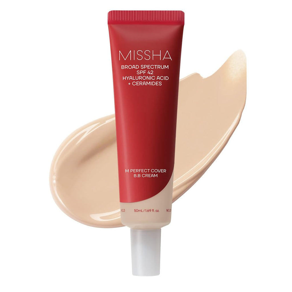 M Perfect Cover BB Cream No.21 Light Beige SPF 42 PA+++ 1.69 oz