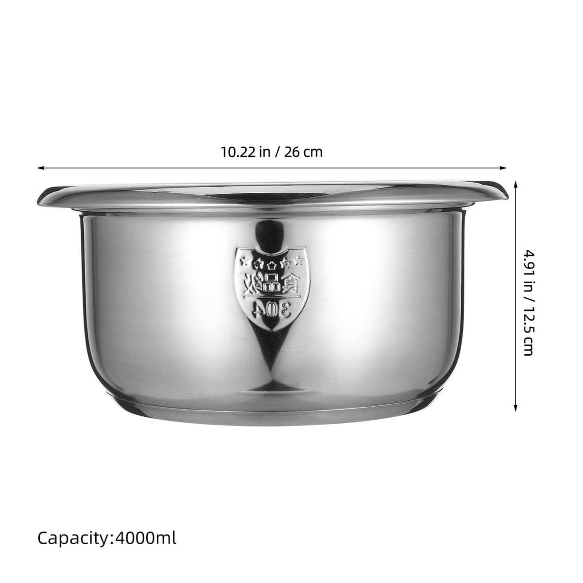 4l Stainless Steel Rice Cooker Inner Pot Replacement with Handles
