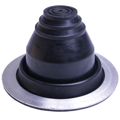 #1 Black EPDM Round Metal Roof Pipe Flashing, 1/4" to 2"