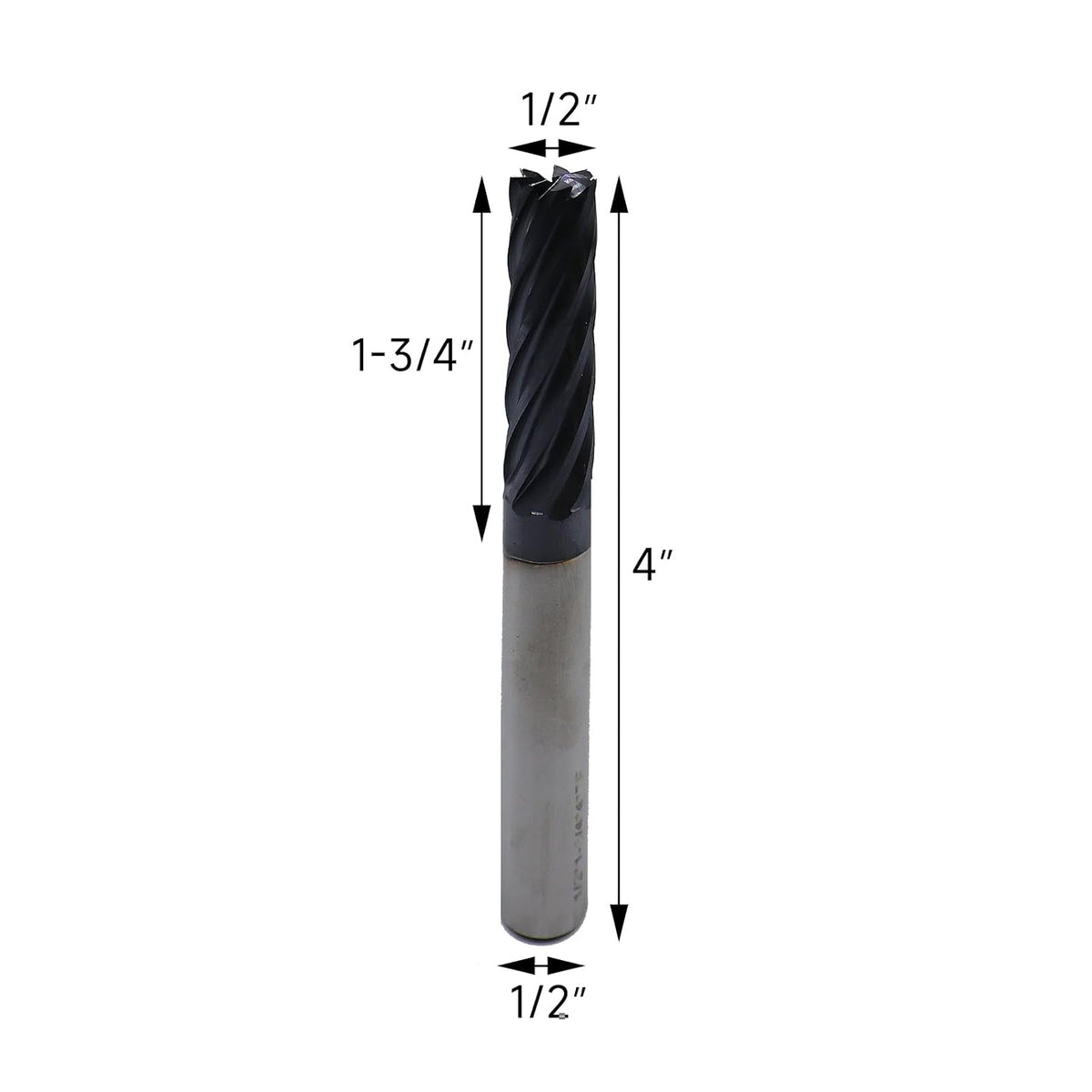1/2in Solid Carbide End Mill, 7 Flutes, Variable Helix, Variable Geometry