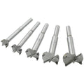 Forstner Drill Bit Set,5pcs 15-35mm High Strength Steel Flat Bit Drill Set Woodworking Hole Saw Wood Cutter Tool