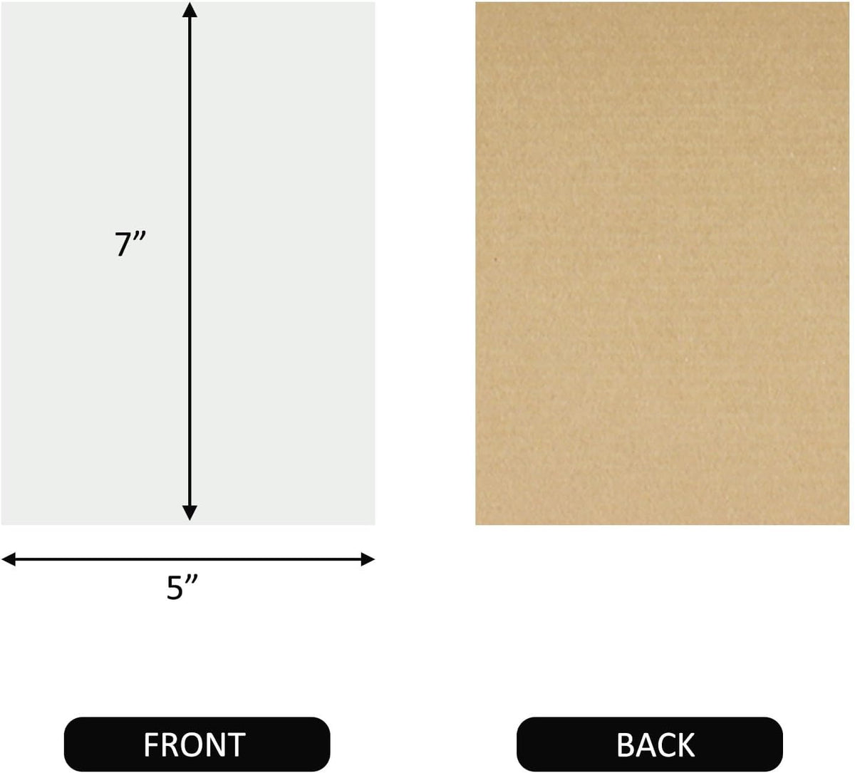 200 Pack 5x7 inch White Corrugated Cardboard Sheets