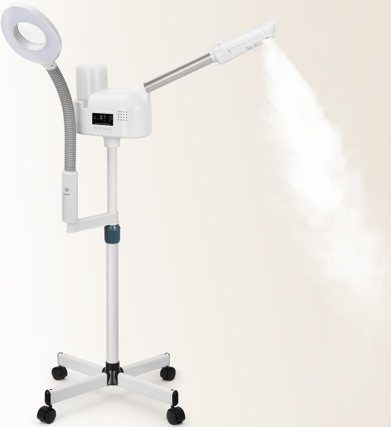 Professional Facial Steamer with 5X Magnifying Lamp, 2 in 1 Facial Steamer Upgrade PTC Heating, Esthetician Steamer