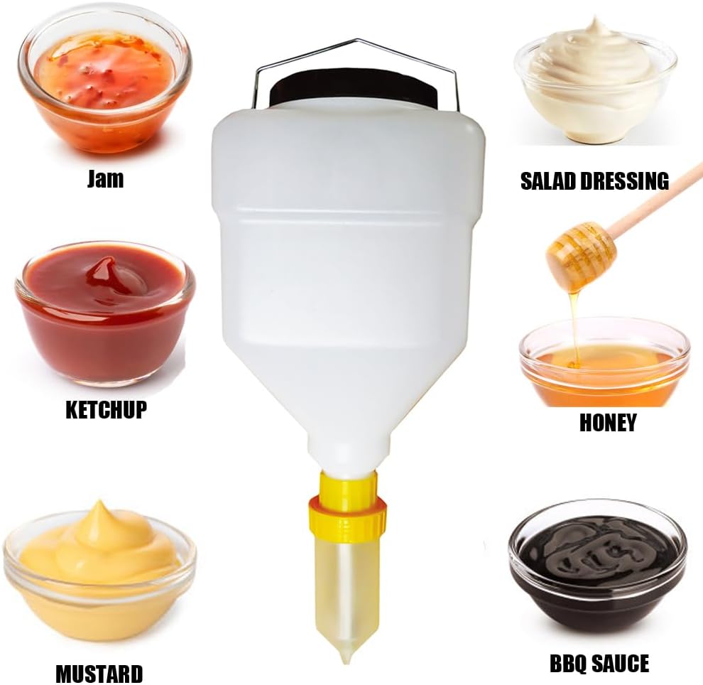 5.5L Sauce Dispenser – Square, Gravity-Fed (square, 5.5 Liters)