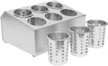 6‑Compartment Stainless Steel Commercial Silverware Holder