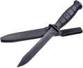 FM 81 Field Knife 6.5" Fixed Blade, Carbon Steel Sawback Clip Point, Black Polymer Handle w/Sheath - KB17281