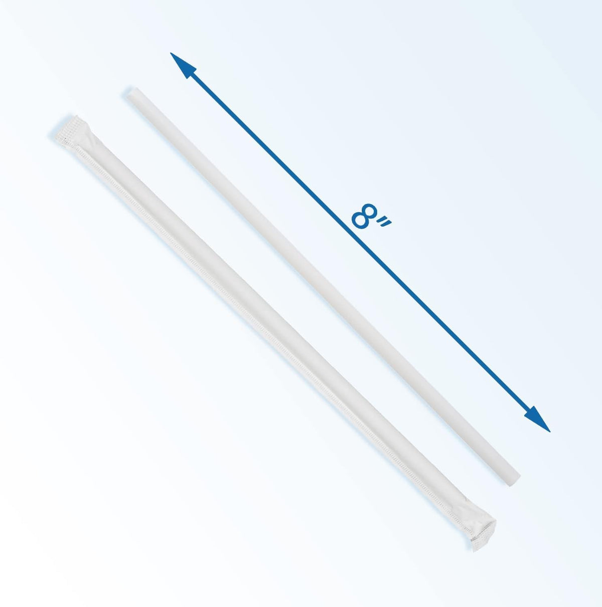 White Plastic Straws Individually Wrapped 1000 Pack - 8 inch Drinking Straw, BPA Free - Restaurant Style Disposable