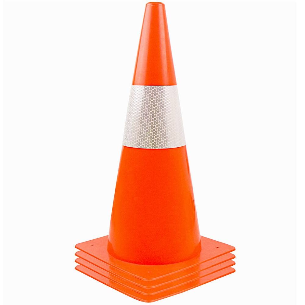 12 inch Traffic Safety Cones with Reflective Collars,[4 Pack]Orange Soccer Training Cones| Parking Cones|