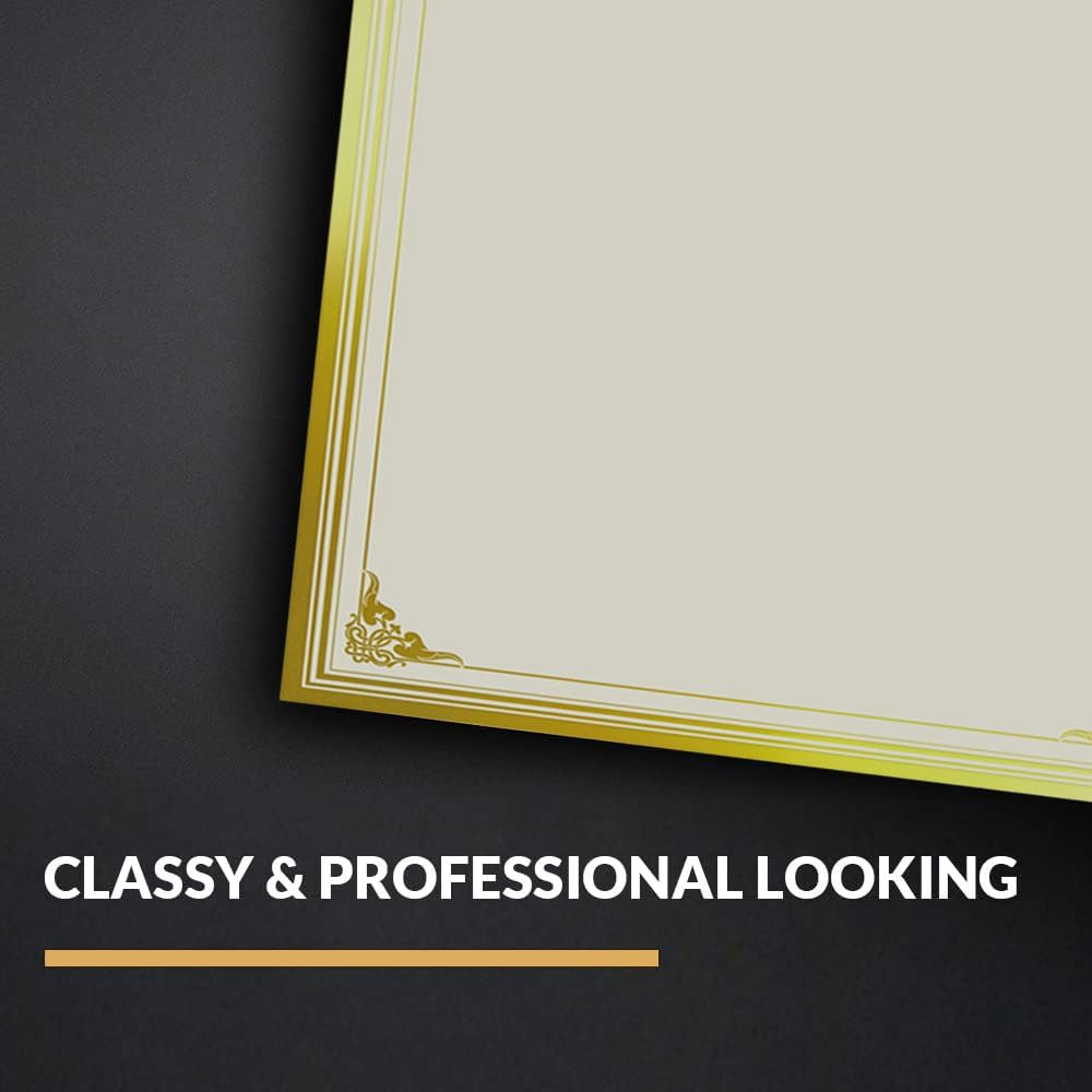 50 Sheets Certificate Papers - Blank Gold Foil Border, Letter Size 8.5x11 for Diploma, Certificates, Participation