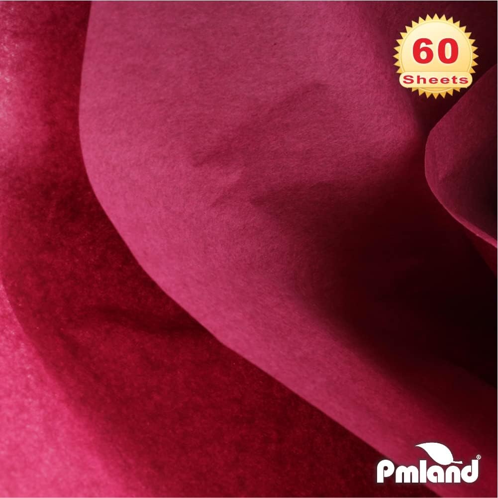 Premium Quality Gift Wrapping Paper - Burgundy Color - 20 Inches x 26 Inches 60 Sheets