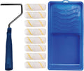Paint Roller Tool Kit - 10 Piece Painting Set - Mini Plastic Paint Tray Set, Mini Roller Frame,Microfiber Roller Covers