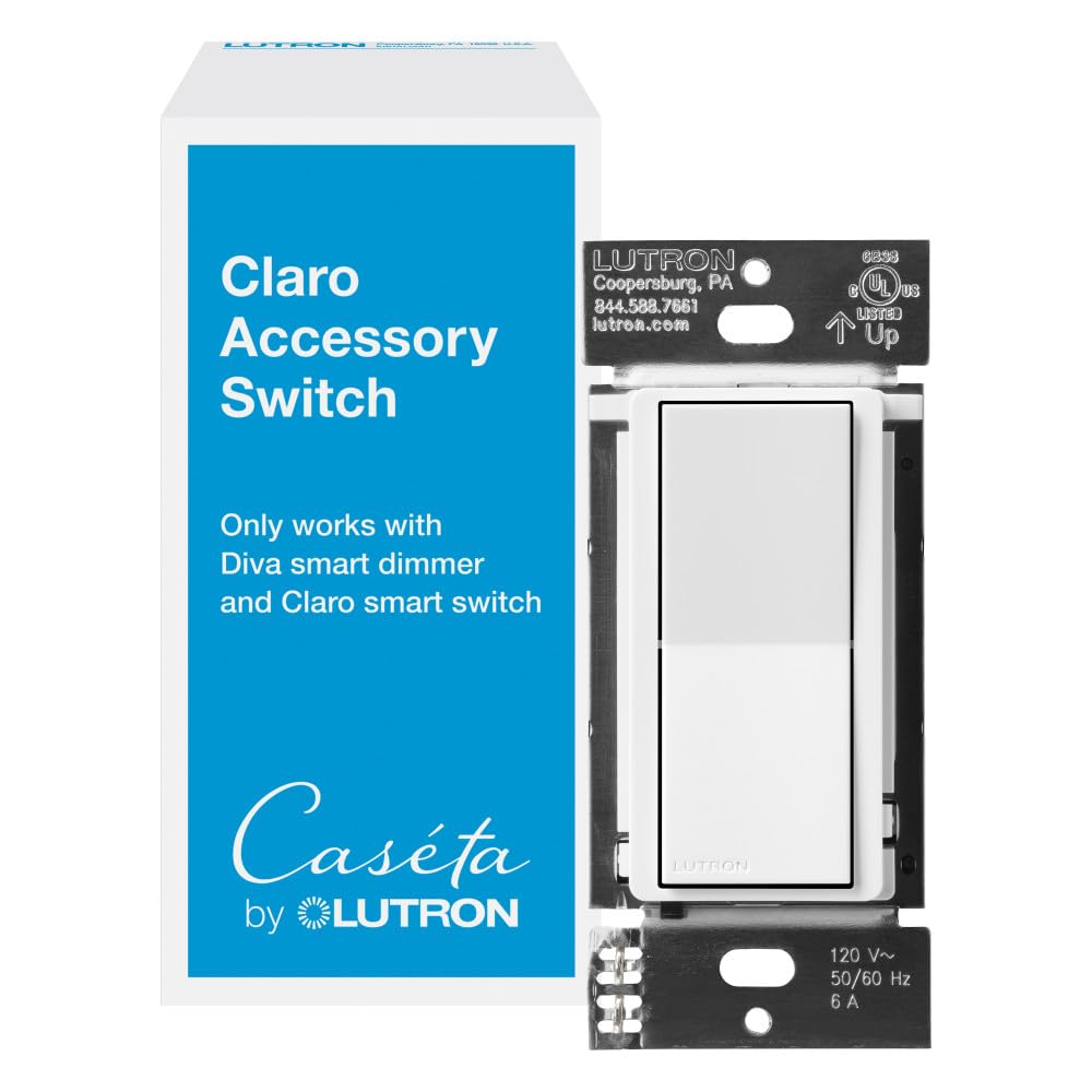 Lutron Caseta Smart Claro Accessory Switch for 3 Way, Does Not Work Alone
