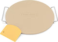 16 Inch Round Pizza Stone for Oven and Grill, Comes with Carry Rack