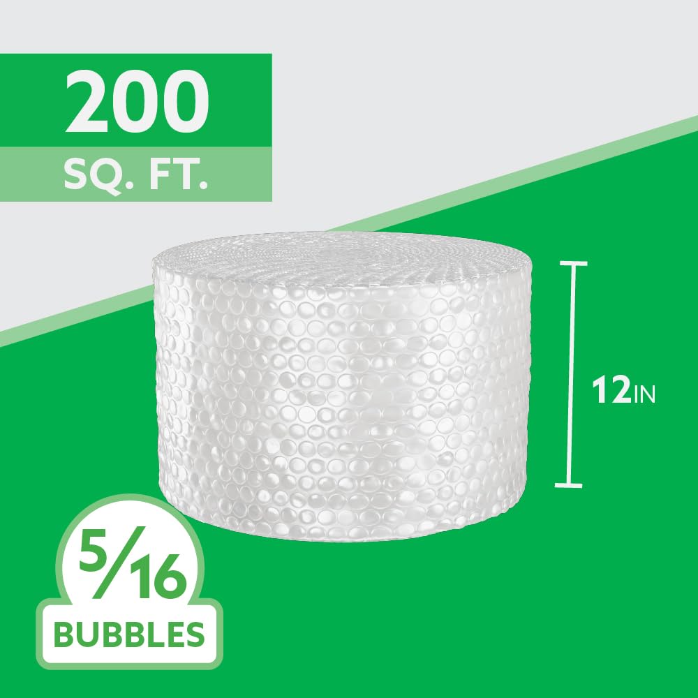 UPSable Bubble Roll, Medium Bubble 5/16", 12 in x 200 FT