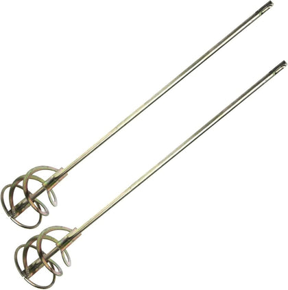 Pair of SDS Spiral Mixing Paddle Paint and Mud Mixer Mixer Whisk for Drill in 1 to 5 gallon buckets Fits all Standard