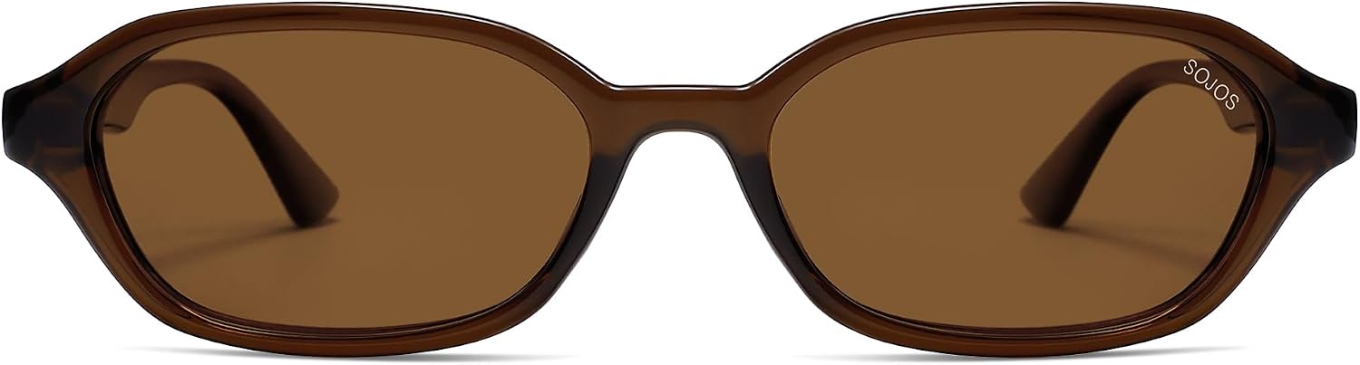 Retro Rectangle Polarized Sunglasses for Women Men SJ2629 | Trendy Hexagon Narrow Chic Y2K Shades Sunnies