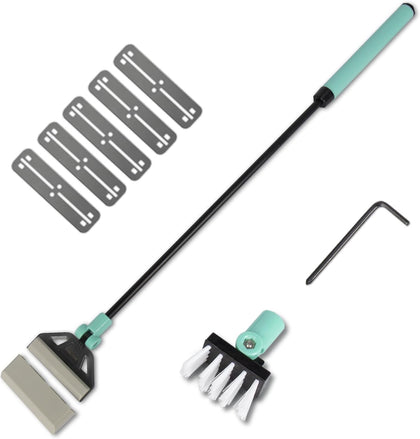 Aquarium Algae Scraper, Stainless Steel Glass Cleaner | 5 Stainless Blades, Adjustable Head, Safe for Glass