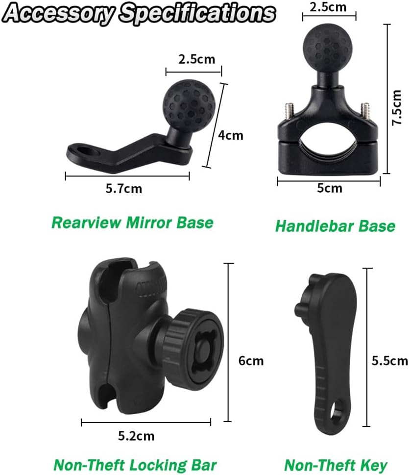 Motorcycle Phone Mount with Sunshade for KTM 890 Duke R (2021-2025), 360° Rotatable Shockproof Handlebar & Mirror