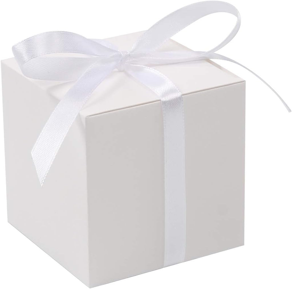 60pcs Wedding Favor Boxes, 3x3x3 In Small Gift Box with Ribbons